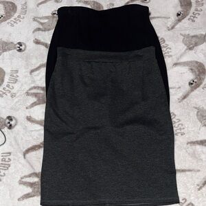 Charlotte Russe Black Mini Skirt and HAVE Dark Gray Pencil Skirt. Medium.